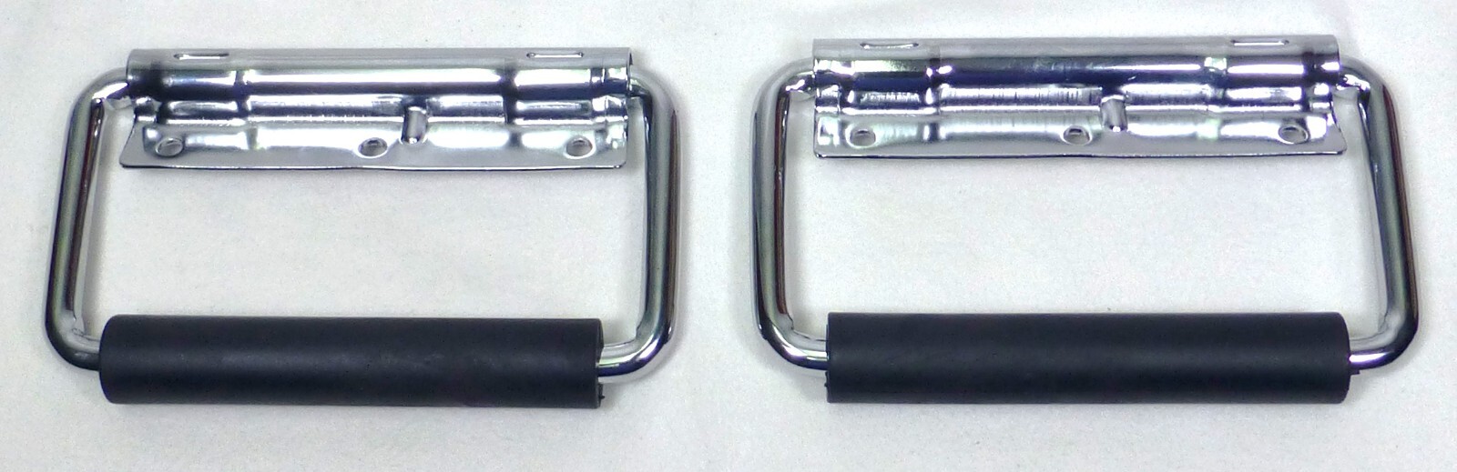 (2) Two Chrome Surface Spring Mounted Handles For ATA Cases 3 Holes