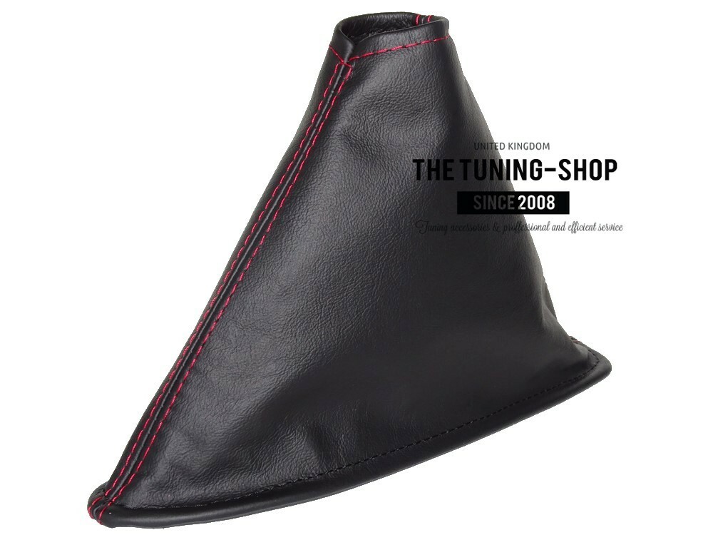 E brake Boot For Scion IQ 2012-2015 Black Italian Leather Red Stitching