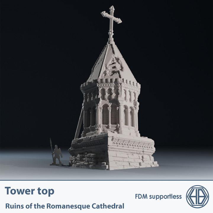 Romanesque Temple Tower Top  | Wargame Terrain | 1 Piece | FDM printed