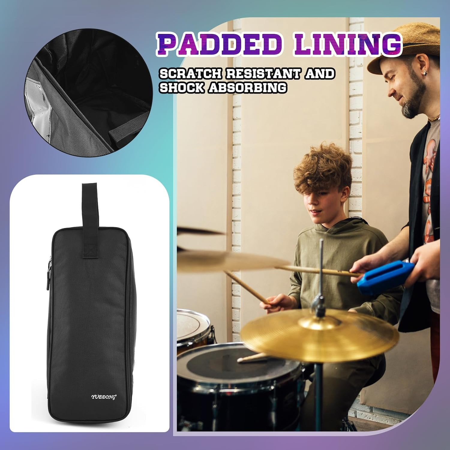 16.5 7.86 7.47" Single Bass Drum Pedal Bag Musicians Waterproof Heavy Duty Black