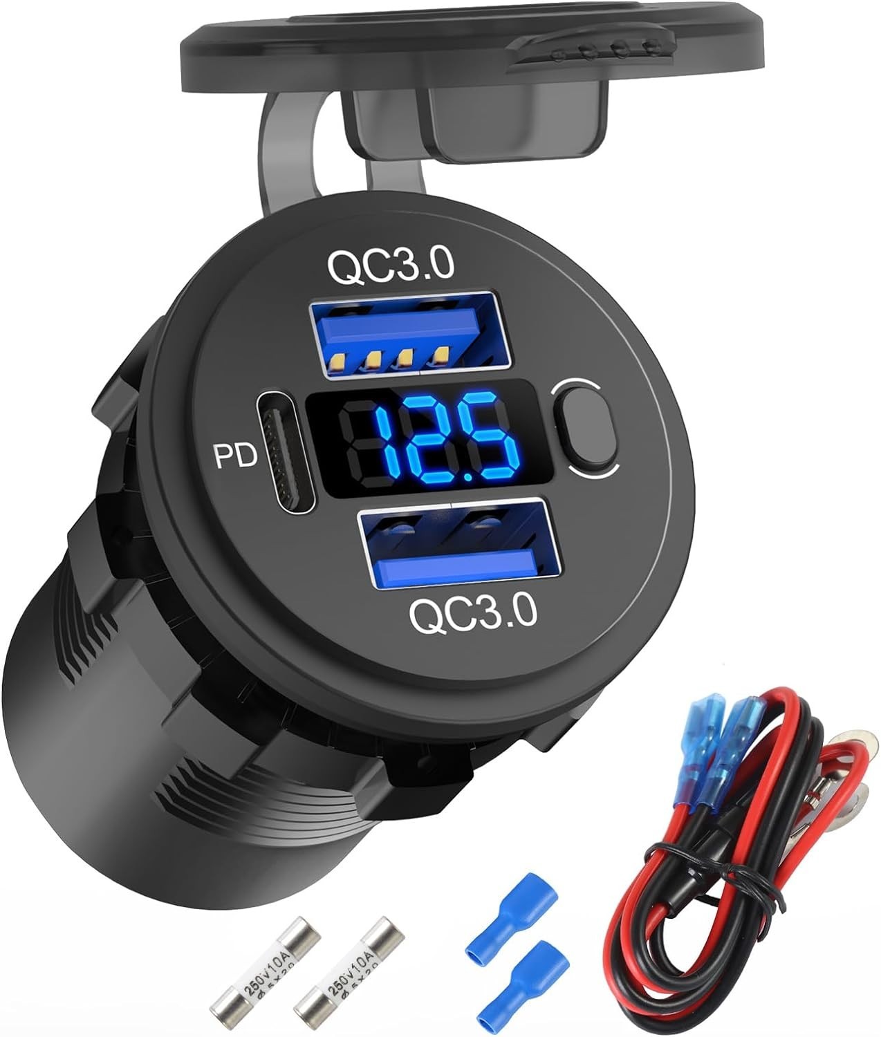 Efficient 12V Quick Charge USB Socket – Ideal Replacement for Cigarette Lighter