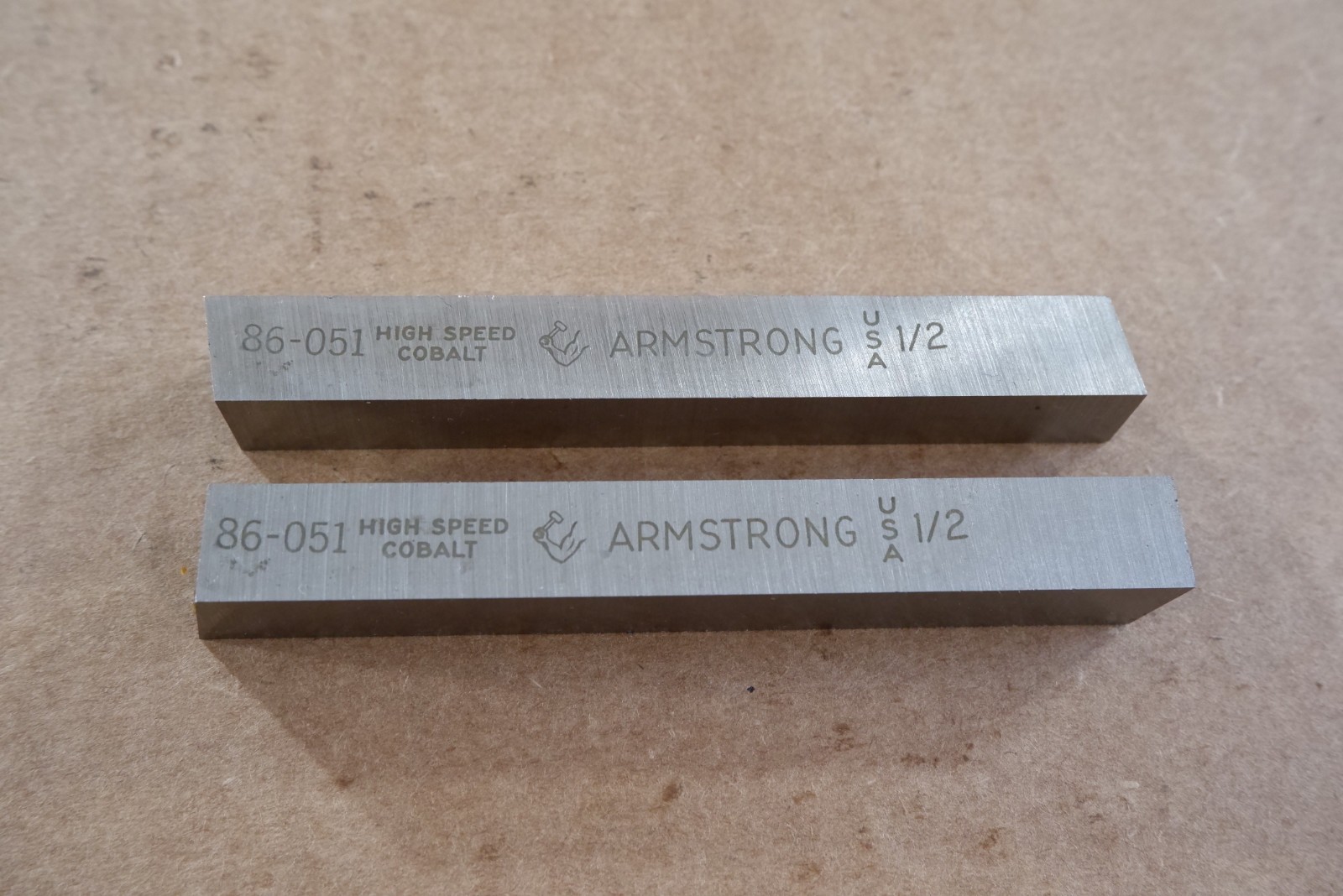 HSS Tool Bit, 1/2 sq - Armstrong Cobalt (M34) - 2 pc - FreeShip