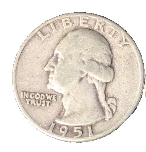 90% Silver Washington Quarter,  Average Circulated Random Date.
