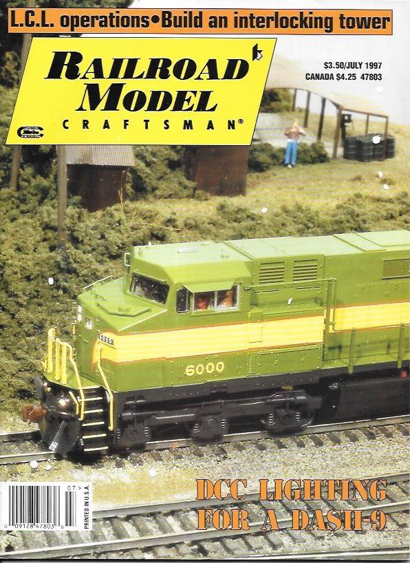 Railroad Model Craftsman July 1997 N HO Scale Interlocking Tower Dash 9 Grain