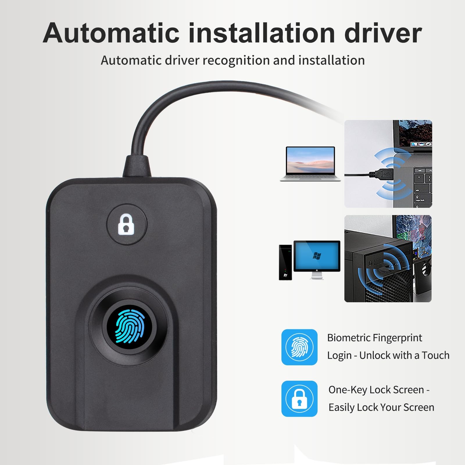 JIAN BOLAND USB Fingerprint Reader for Windows10/11, Windows Hello...