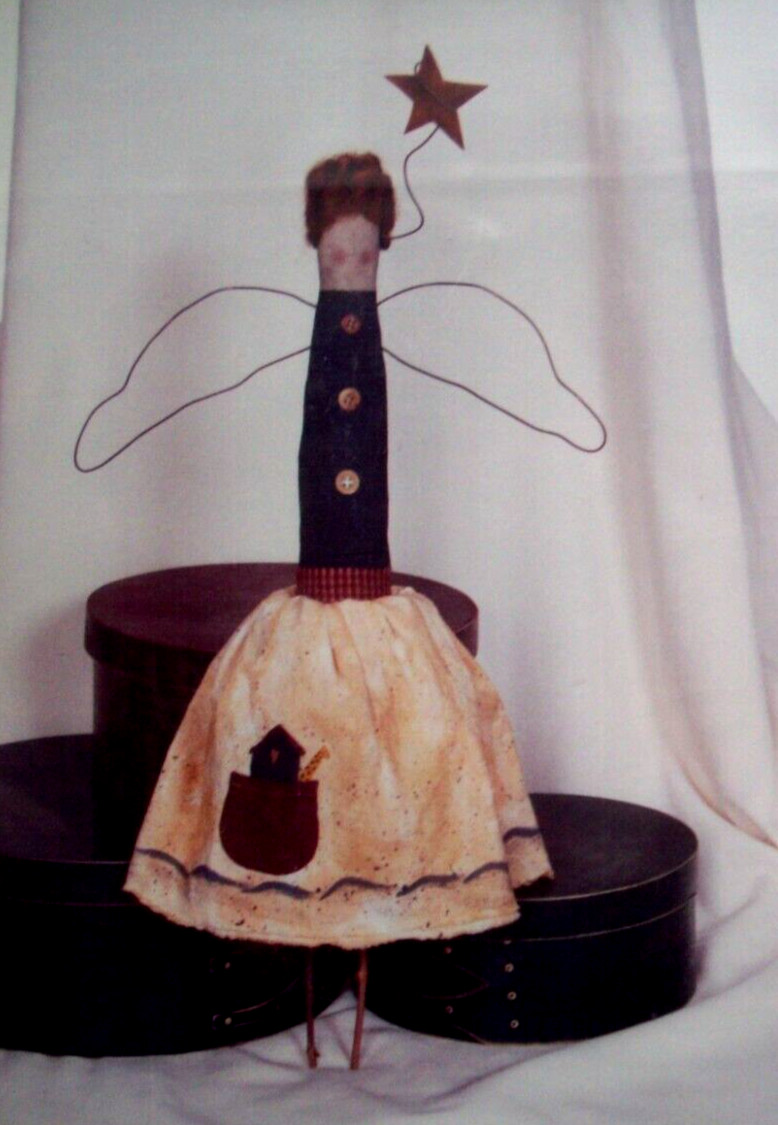 17" Over the Ark  Angel primitive soft sculpture craft pattern Homebodies *C