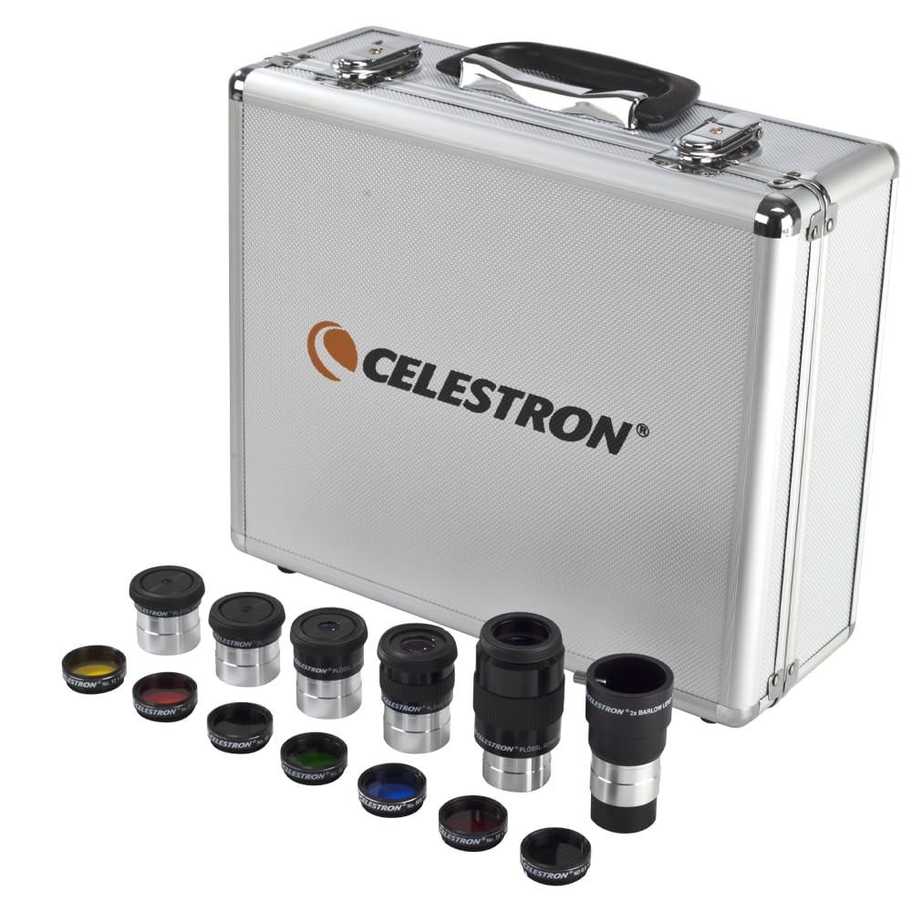 Celestron Accessory Kit with Five 1.25" Plossl Eyepieces, 2x Barlow and Filte...
