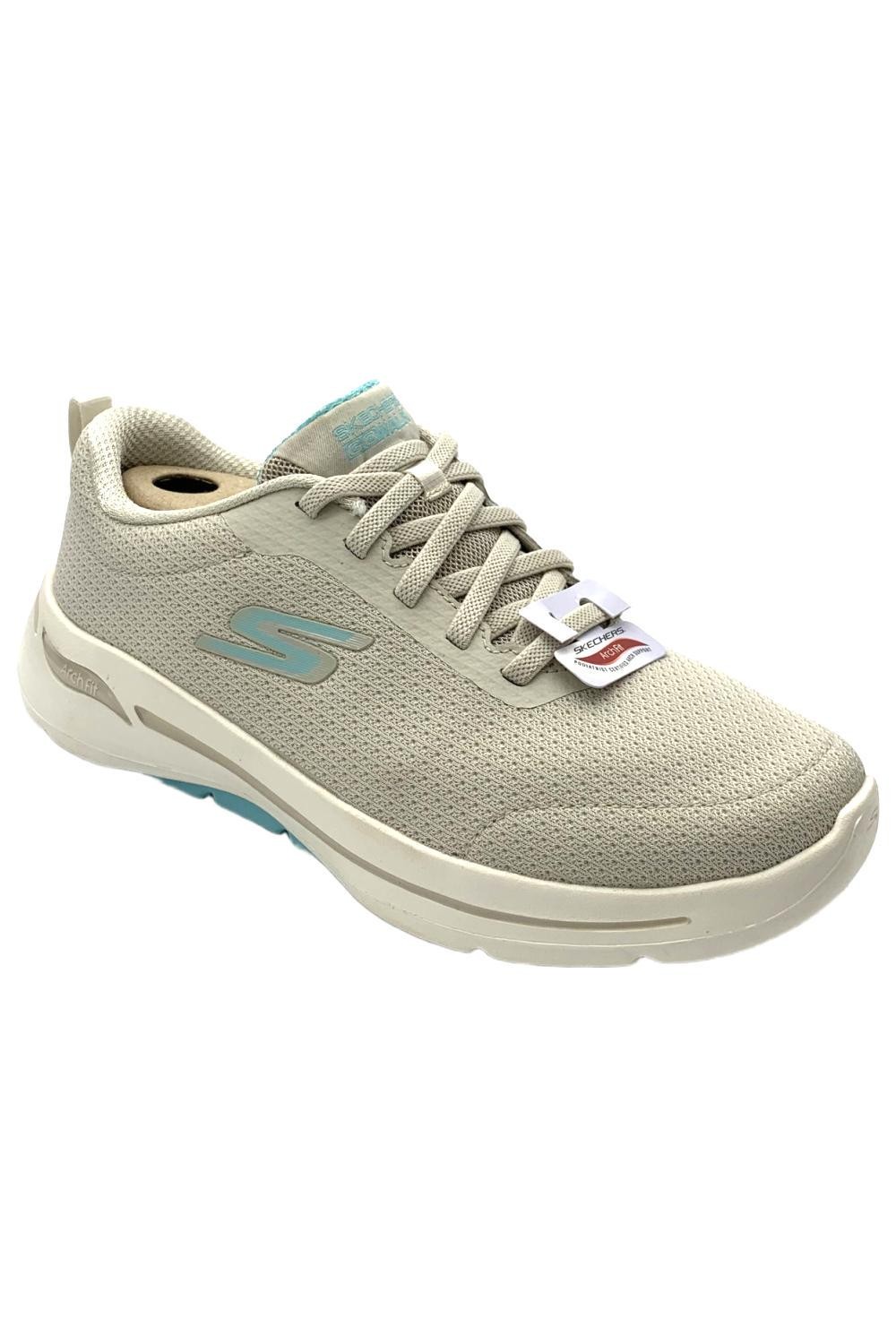 Skechers Women's Elinda Arch Fit Washable Bungee Sneakers Natural