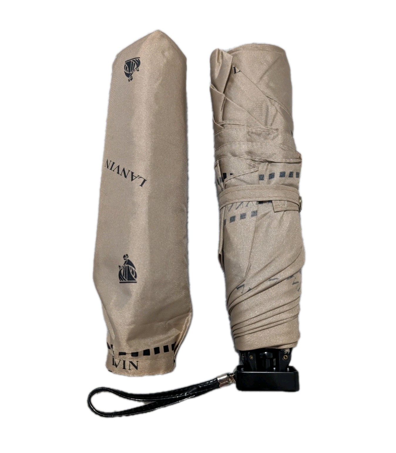 Vintage Lanvin Paris Emblem Print Folding Umbrella