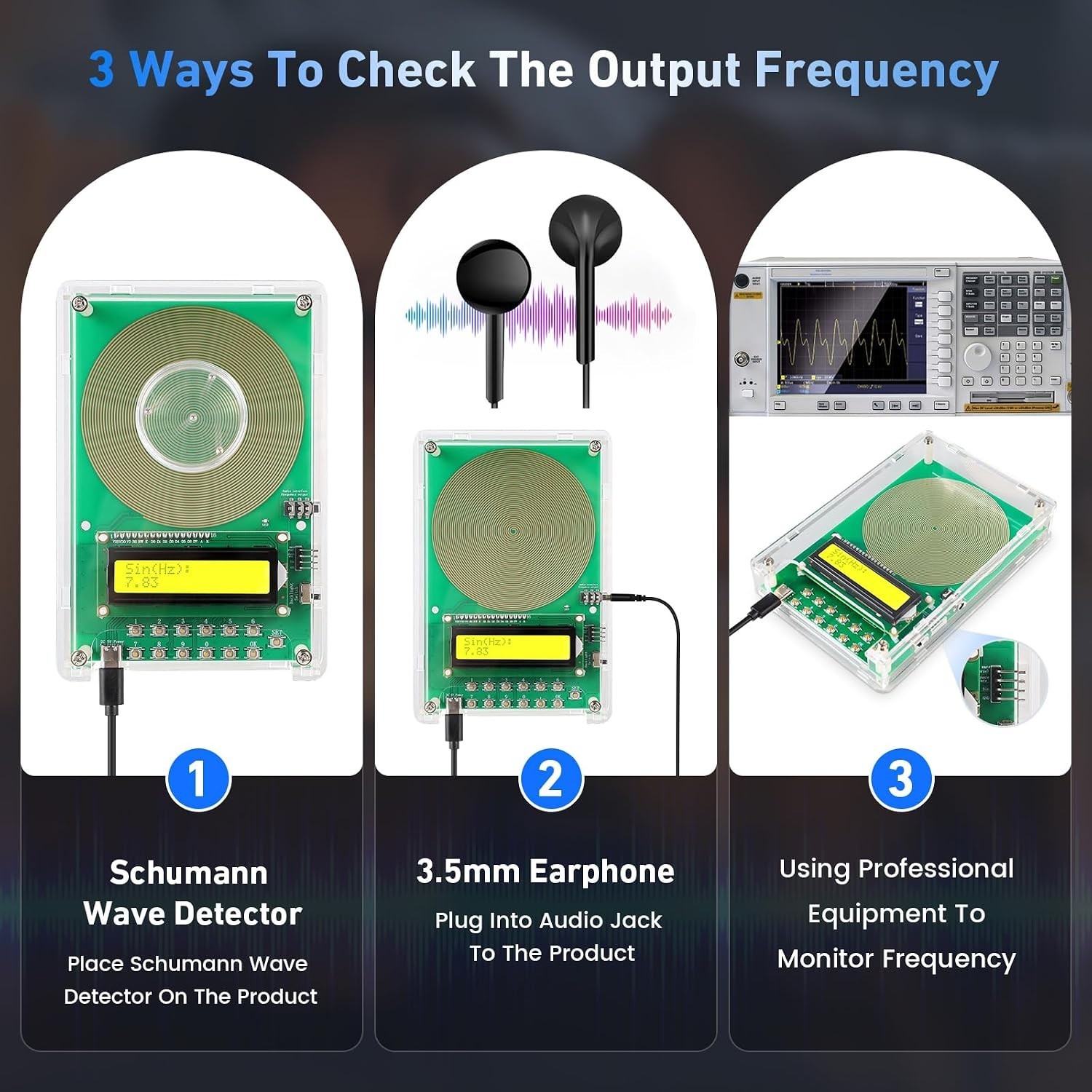 Compact & Elegant 0.01Hz-200kHz Frequency Generator - Schumann Resonance Device