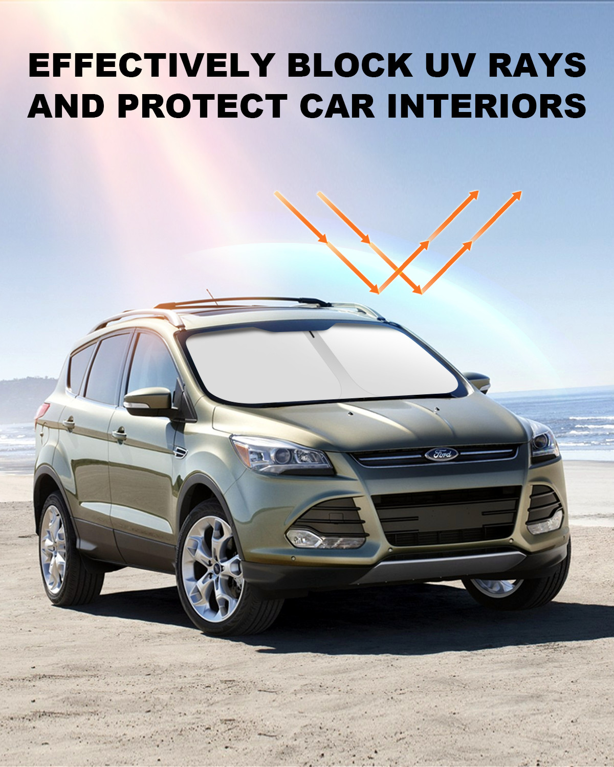 For 2013-2019 Ford Escape Foldable Windshield Sun Shade UV Block Shield Cover
