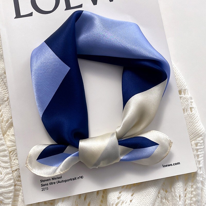 100% Silk Scarf Women Fashion Bandana Head Neck Hair Kerchief Headscarf 53*53cm