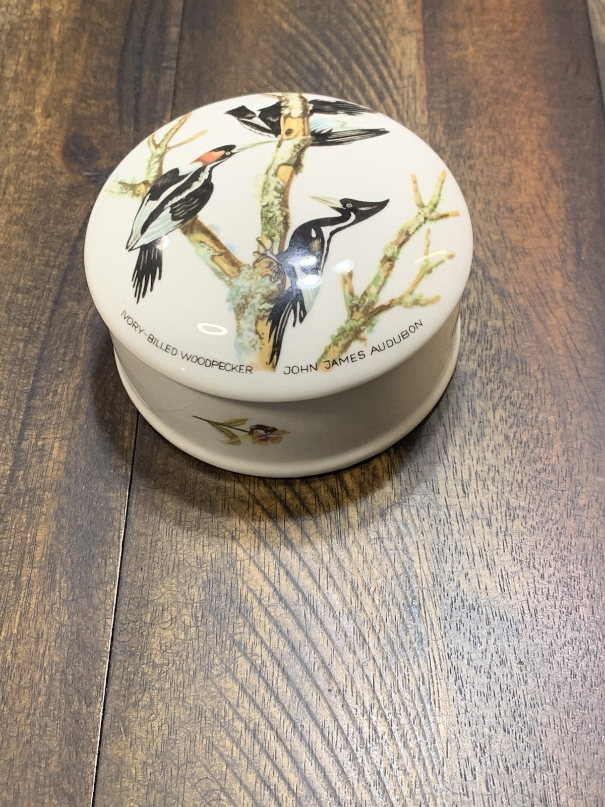 Jubilee Bone China John Audubon Woodpecker Trinket Box, Beautiful Design, Rare