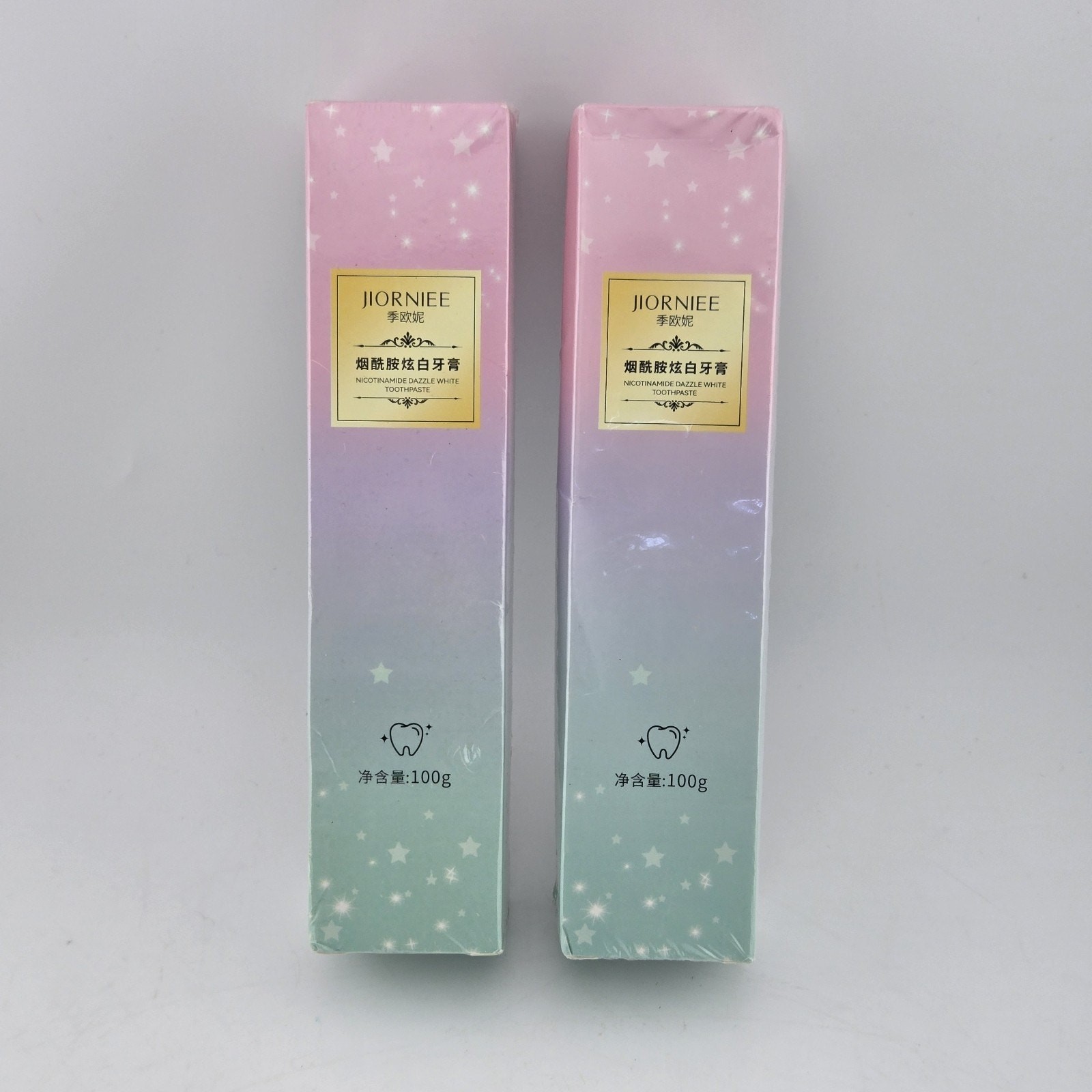 JIORNIEE Nicotinamide Dazzle White Toothpaste 100g Set of 2 Sakura Peach Flavor