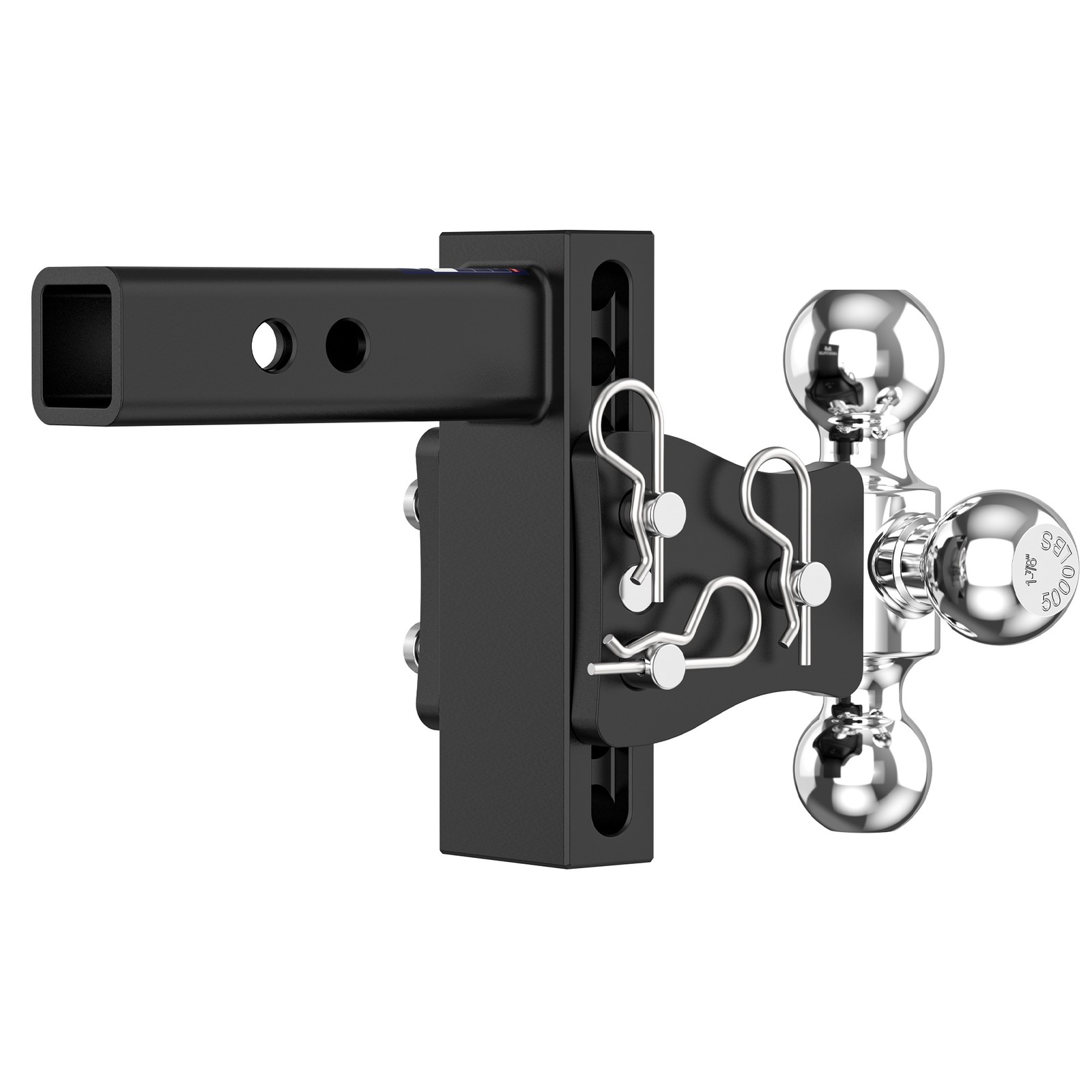 2.5" Receiver 4" Drop Tow Hitch Adjustable Tri-Ball Mount Trailer Hitch 20000lbs