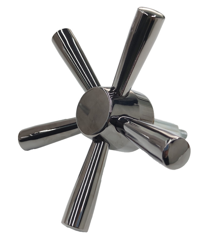 New 5 Spoke Gun Safe Handle For Strong Safes & Vault Doors With Black Chrome