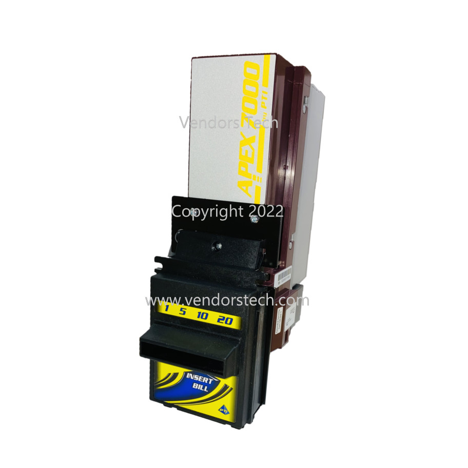 New Pyramid Apex 7402-UB4-USA Bill Acceptor Validator, 24 VDC MDB, $1-$20 Bills