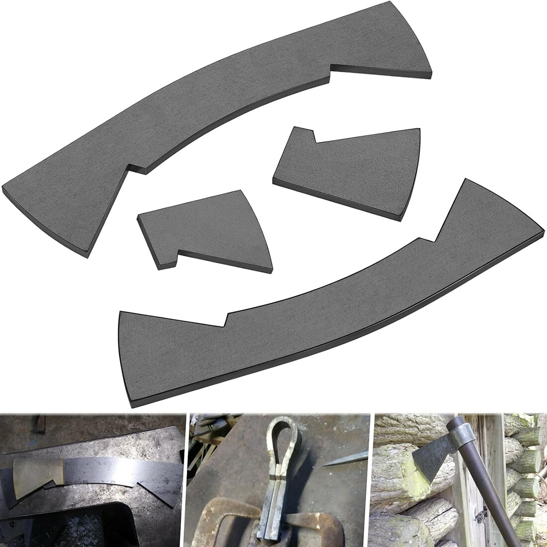 4Pack Tomahawk Head Kit Throwing Axe Tactical Fixed Blade Axe Hatchet Hawk Maker