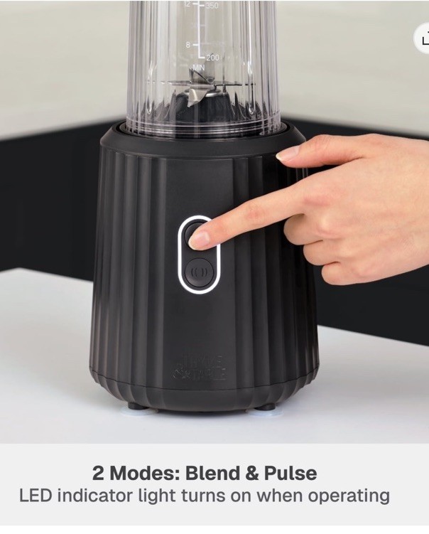 🔥Thyme & Table Single Blender 25oz Blend To-go Cup- Black New Open Box