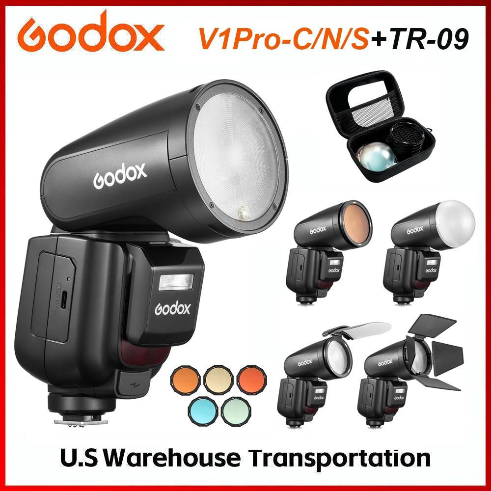 Godox V1ProC/N/S TTL Round Head Flash Speedlite+Diffuser for nikon Canon Sony