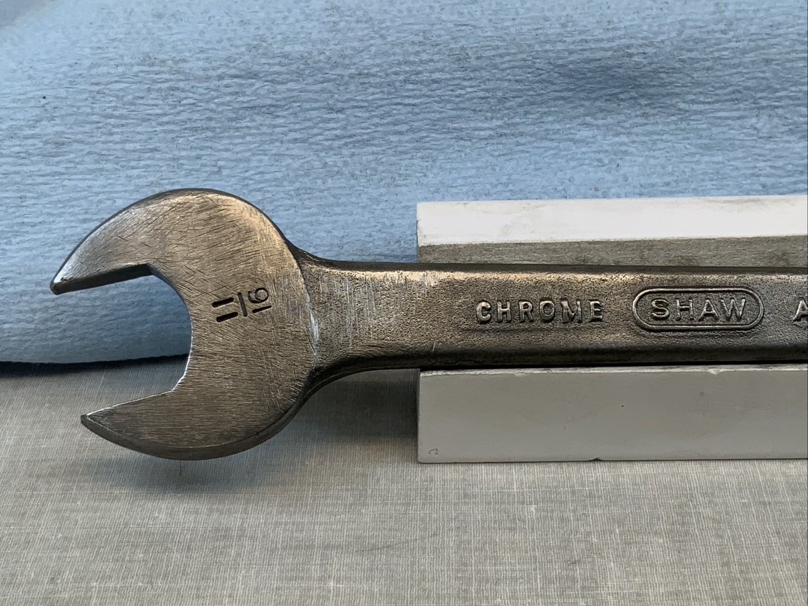 SHAW 11/16in. X 19/32in. Open End Wrench, USA Made
