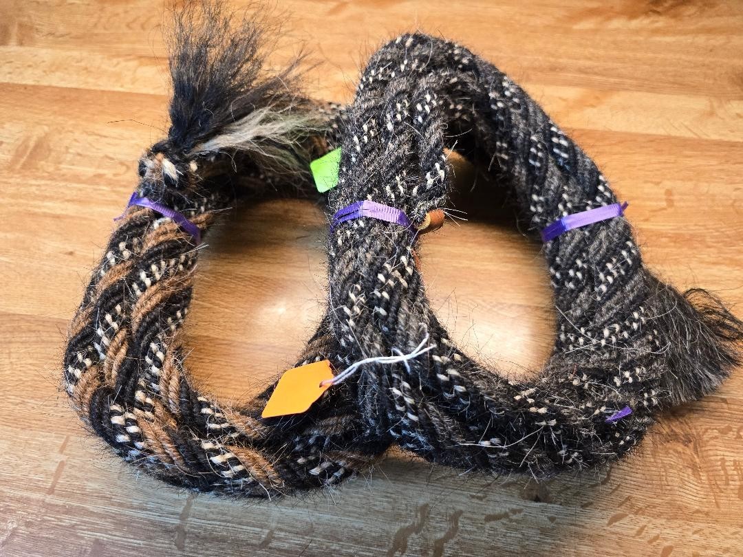 Mane Horse Hair Mecate 22 feet long, 1/2" dia., Choose from 2 Color Patterns