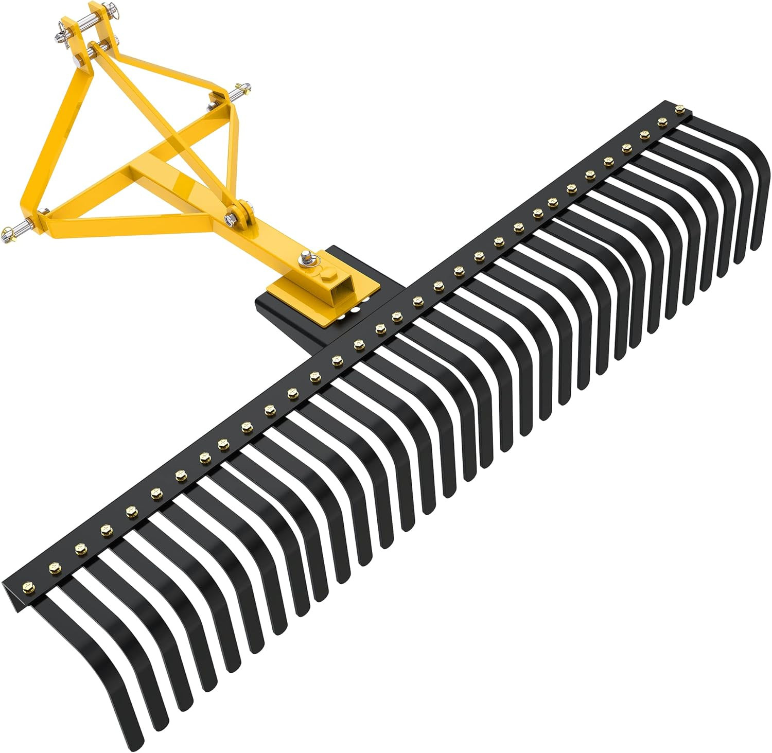 3 Point Landscape Rock Rake for CAT 1, 5 FT Attach Tractor Rake | 32 Heavy Duty