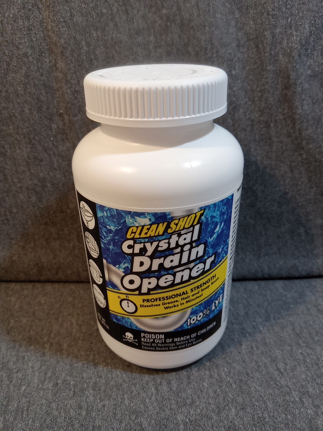 Clean Shot Crystal Drain Opener Cleaner White 1 lbs Dissolves Grease