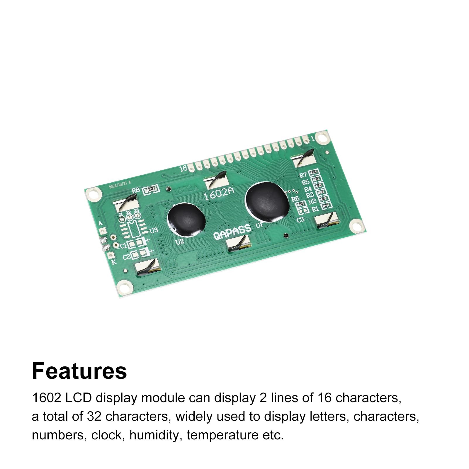 3Pcs LCD 1602 Display Module 16x2, 3.3V Blue Backlight Screen Adapter