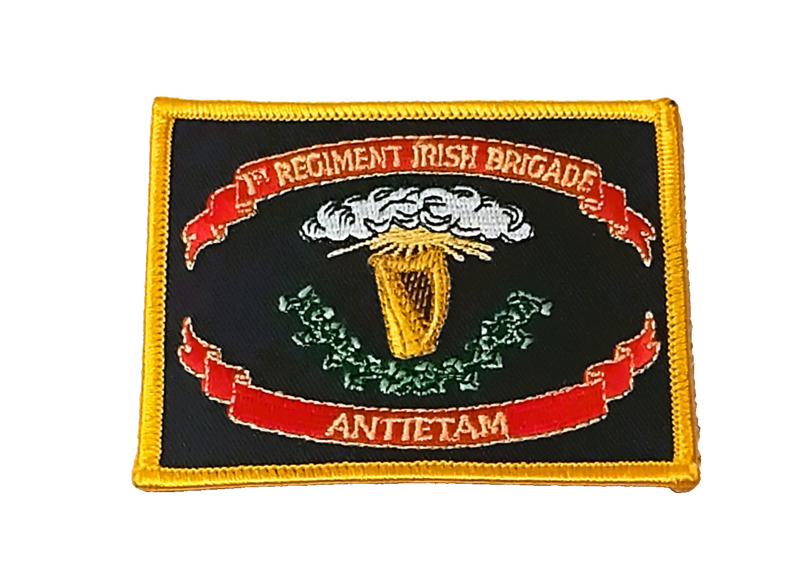NOS Vintage Irish Brigade Antietam Civil War Souvenir Patch 4x3in Made in Taiwan