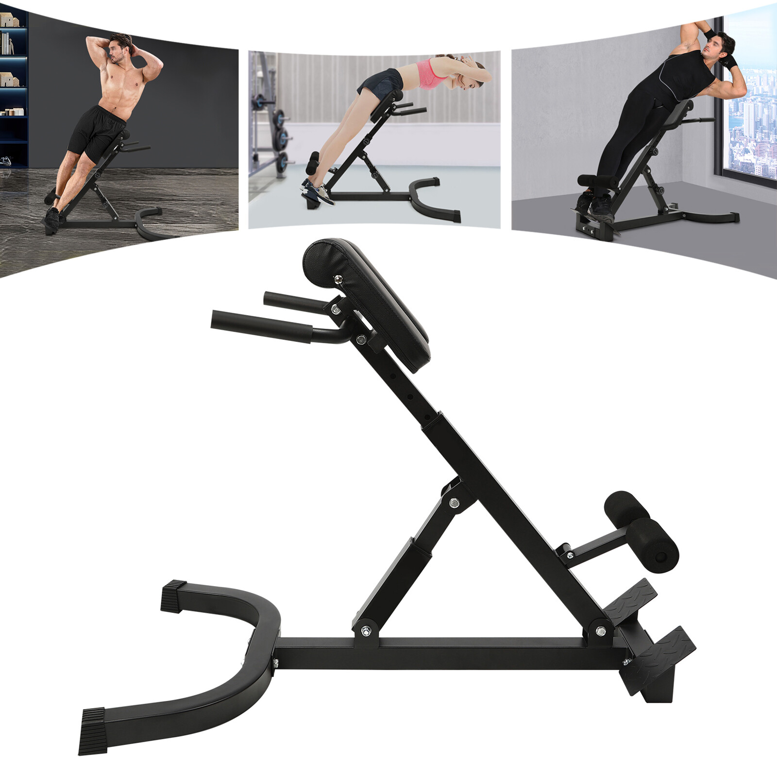 Roman Chair Back Hyperextension Bench Machine Adjustable Back Exercise Strength