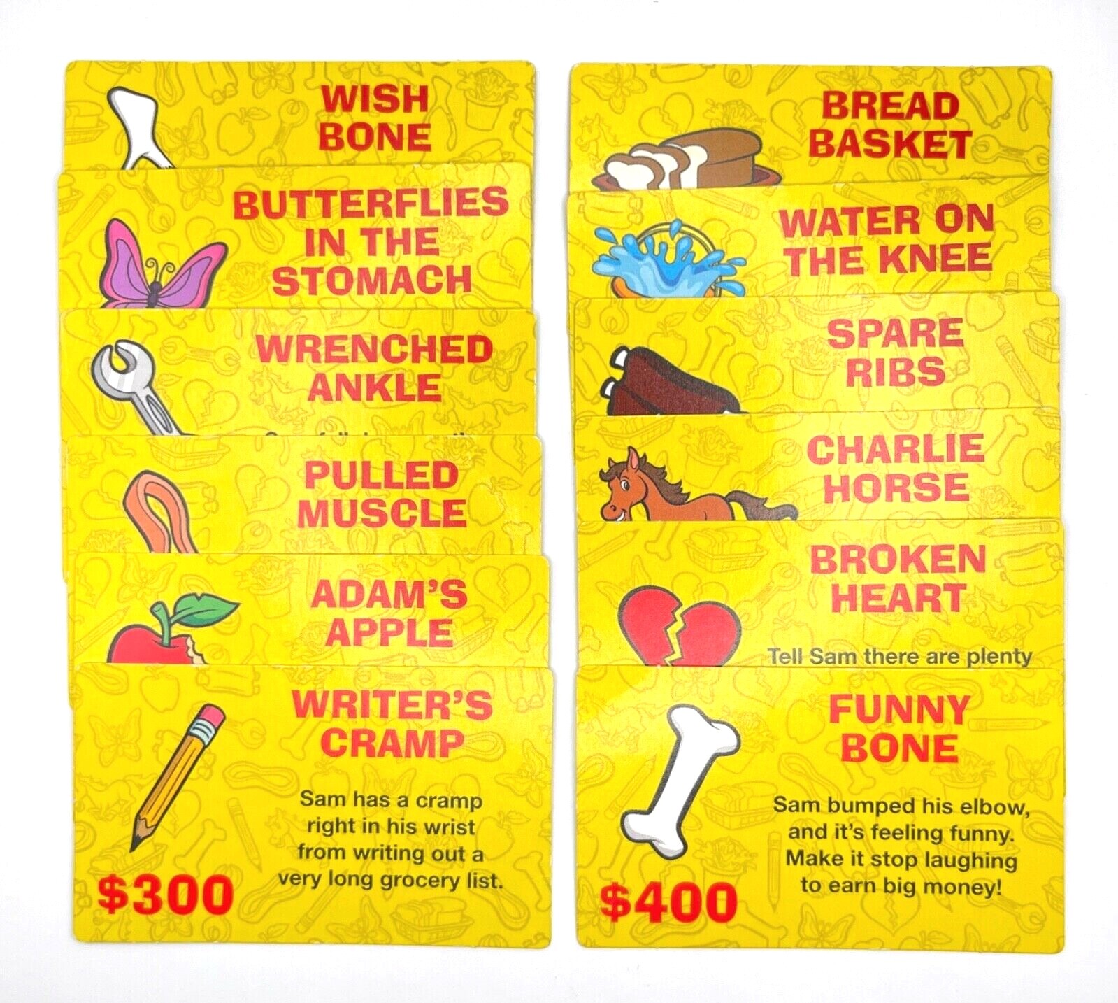 Operation Cards Complete Set of 12 Game Replacement Yellow wGreen Back Deck 2015