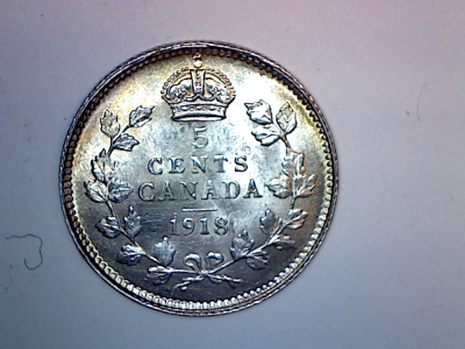 CANADA 1918 5c SILVER BU CONDITION