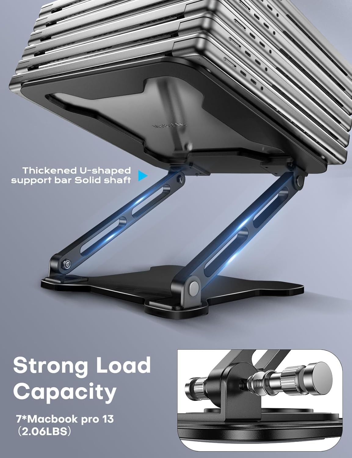 Adjustable Laptop Stand Foldable Metal Ventilated Laptop Riser Desk