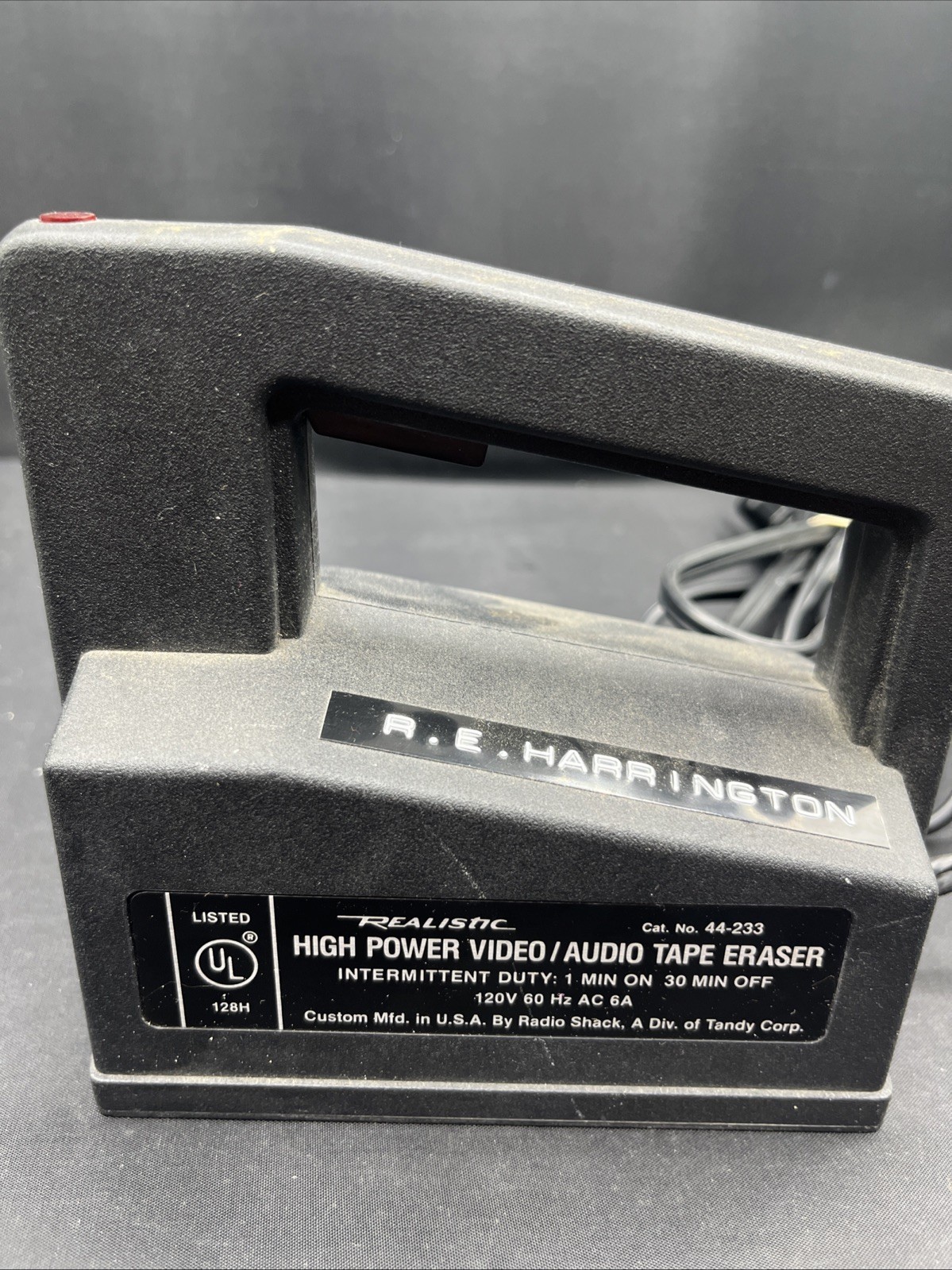 Vintage REALISTIC Radio Shack 44-233A High-Power Video Audio Tape Eraser TESTED