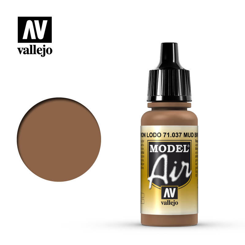 Vallejo 71037 Model Air Mud Brown Acrylic Paint 17ml - US