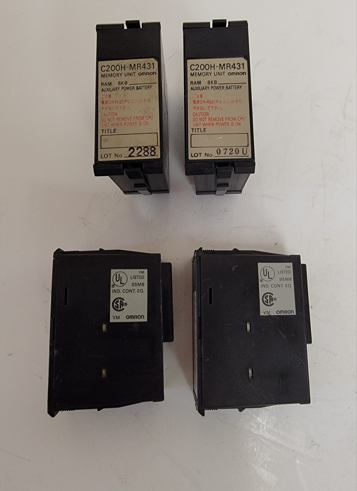 OMRON MEMORY UNIT C200H-MR431. LOT OF 4.