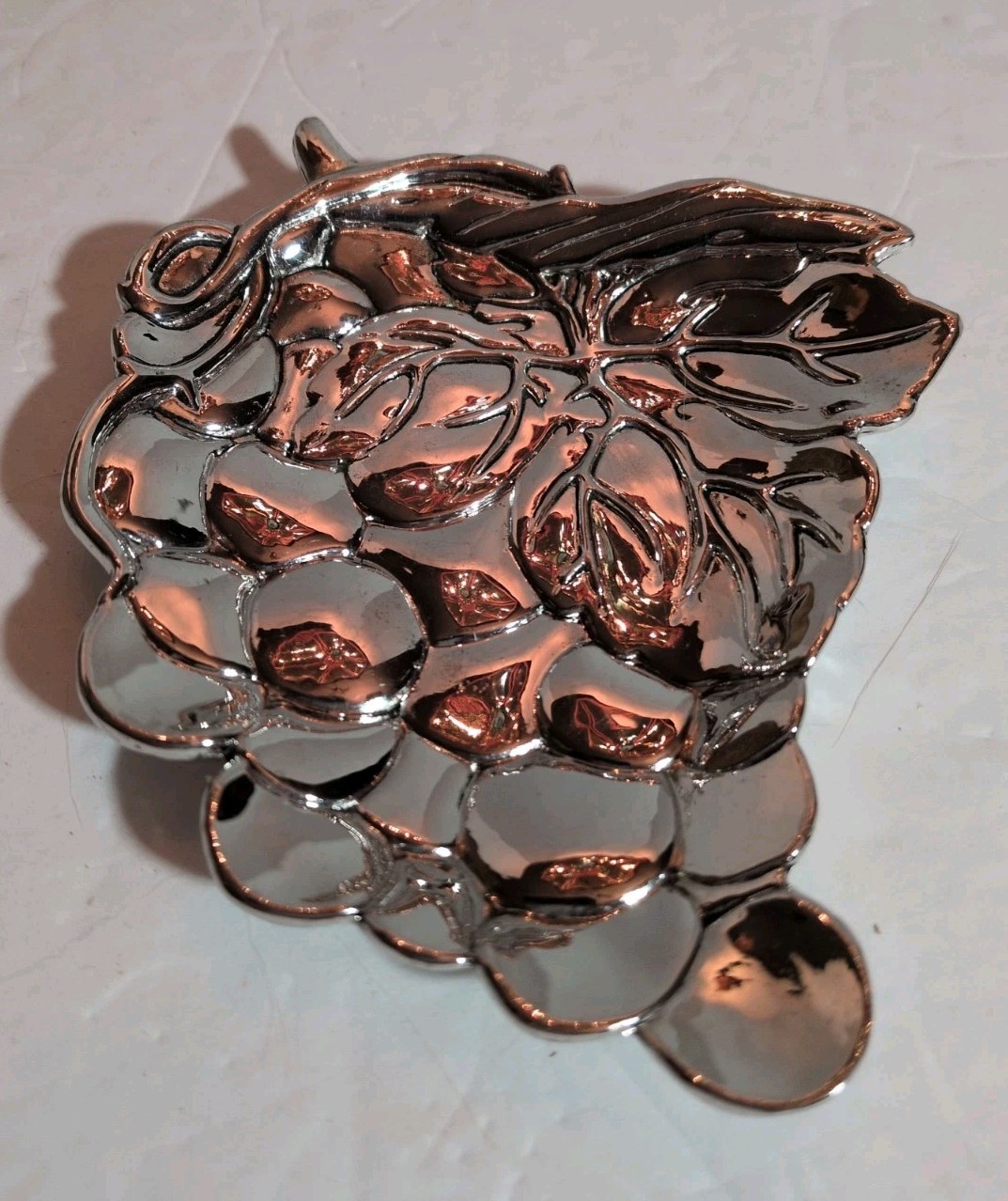 Vtg Godinger Silver Art Co. Grape Cluster Trinket Dish 5"x 4"