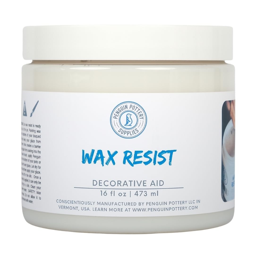 Penguin Pottery Ceramic Wax Resist for Glaze, Clay 16oz, White