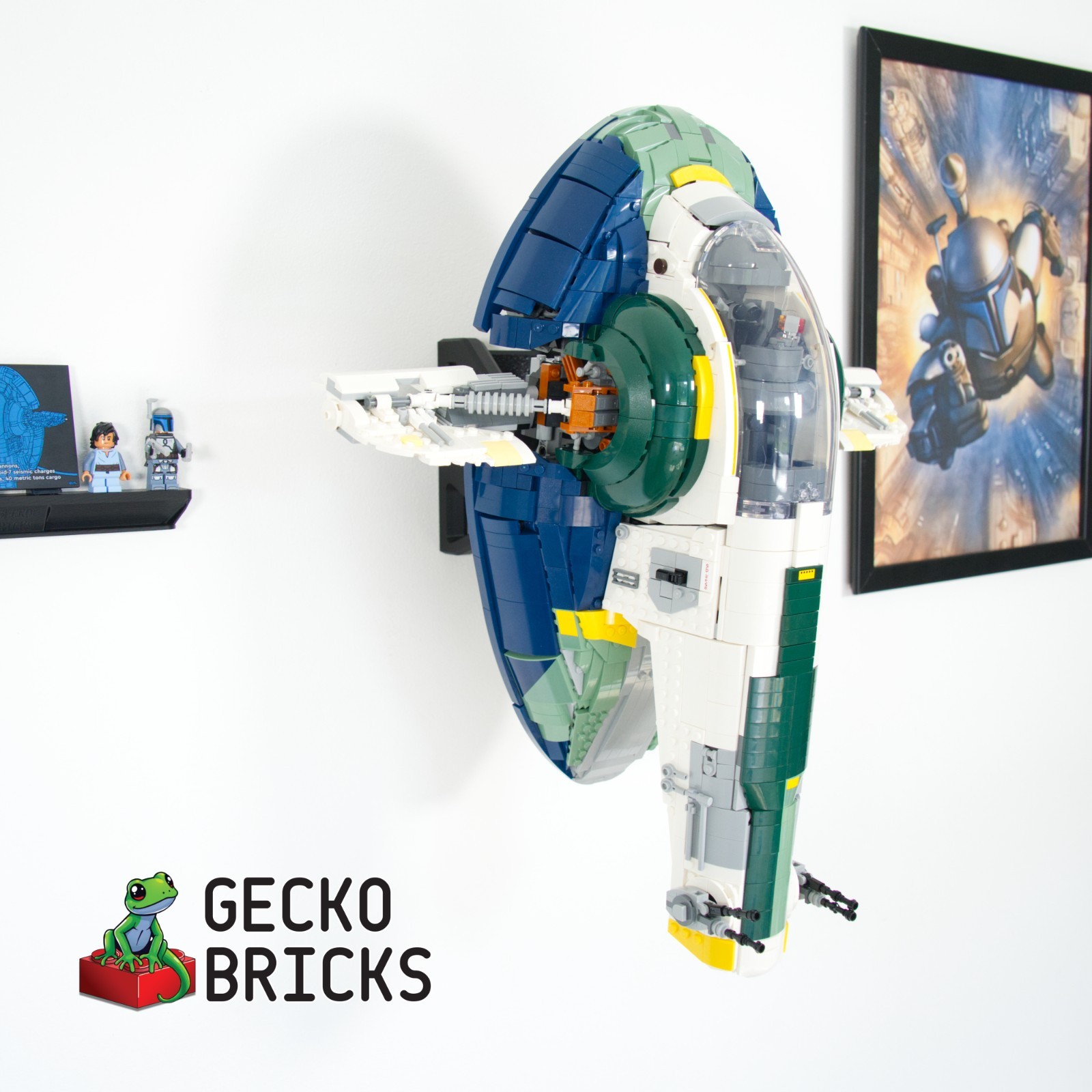 Wall Mount Display For Lego Star Wars UCS Jango Fett’s Slave One 75409