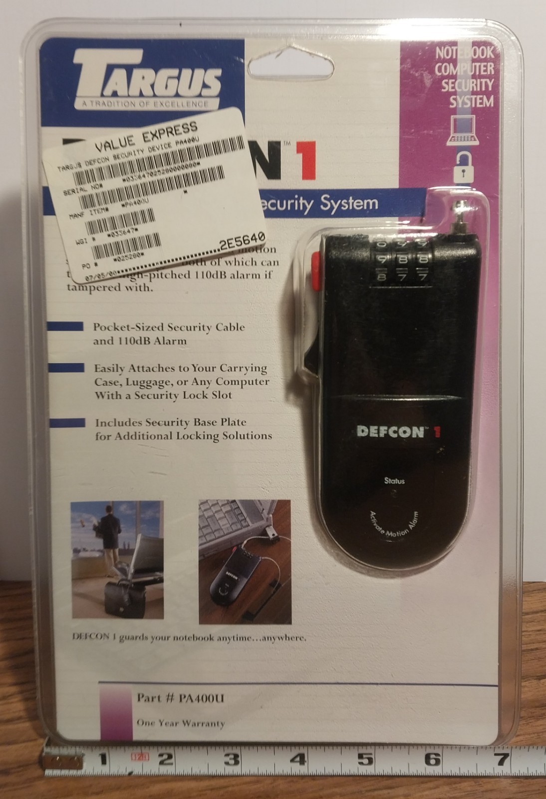 Targus Defcon 1 Notebook Computer Security System PA400U NEW