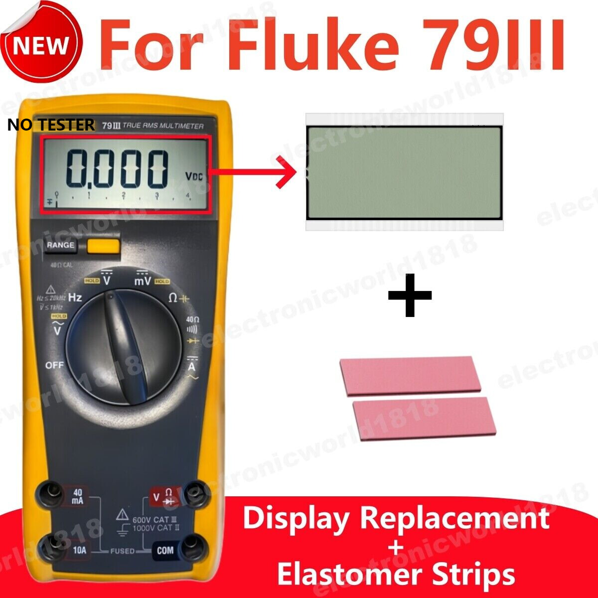Screen For Fluke 79III 79-3 Handheld Digital Multimeters LCD Display Replacement