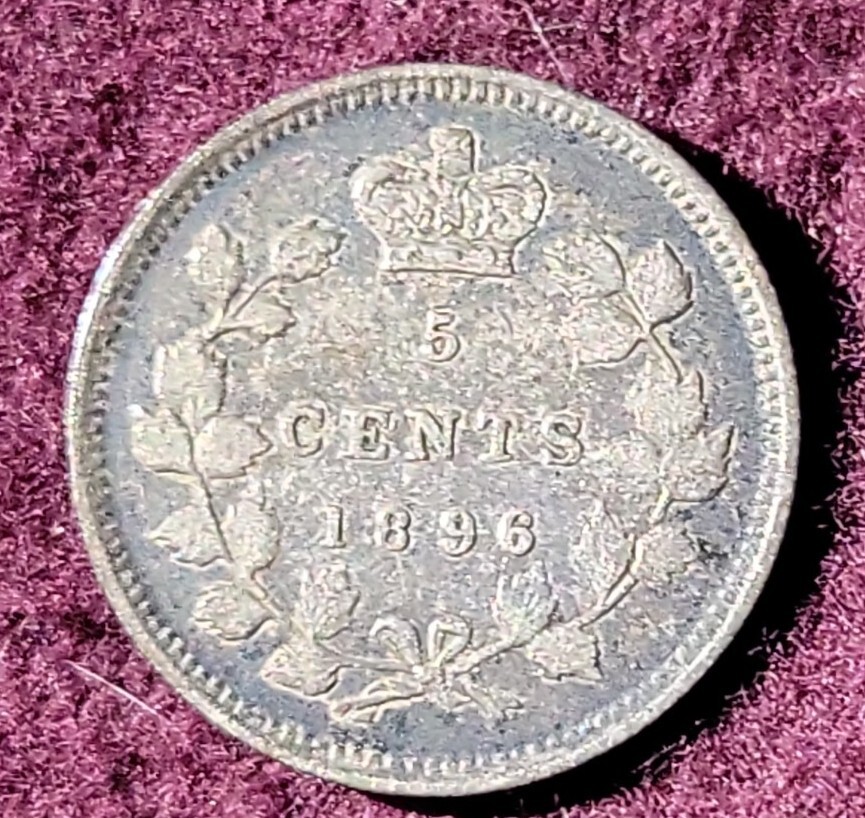 1896 Canada 5 cent silver  - Solid  VF    stk#K959
