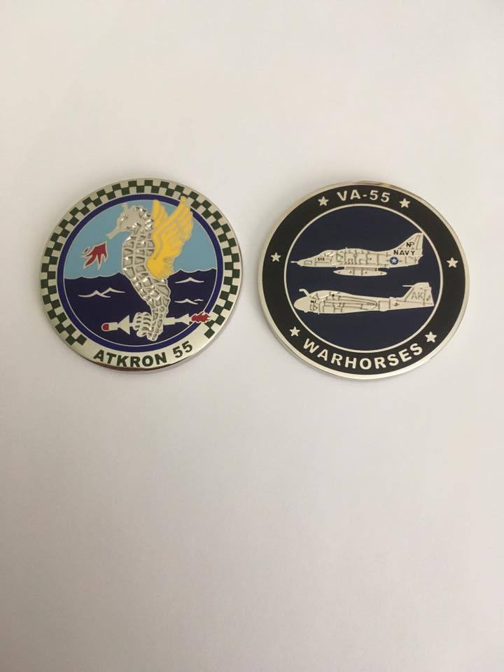 Challenge Coins Navy Attack Squadron Fifty Five (VA-55) Warhorses A-4 and A-6