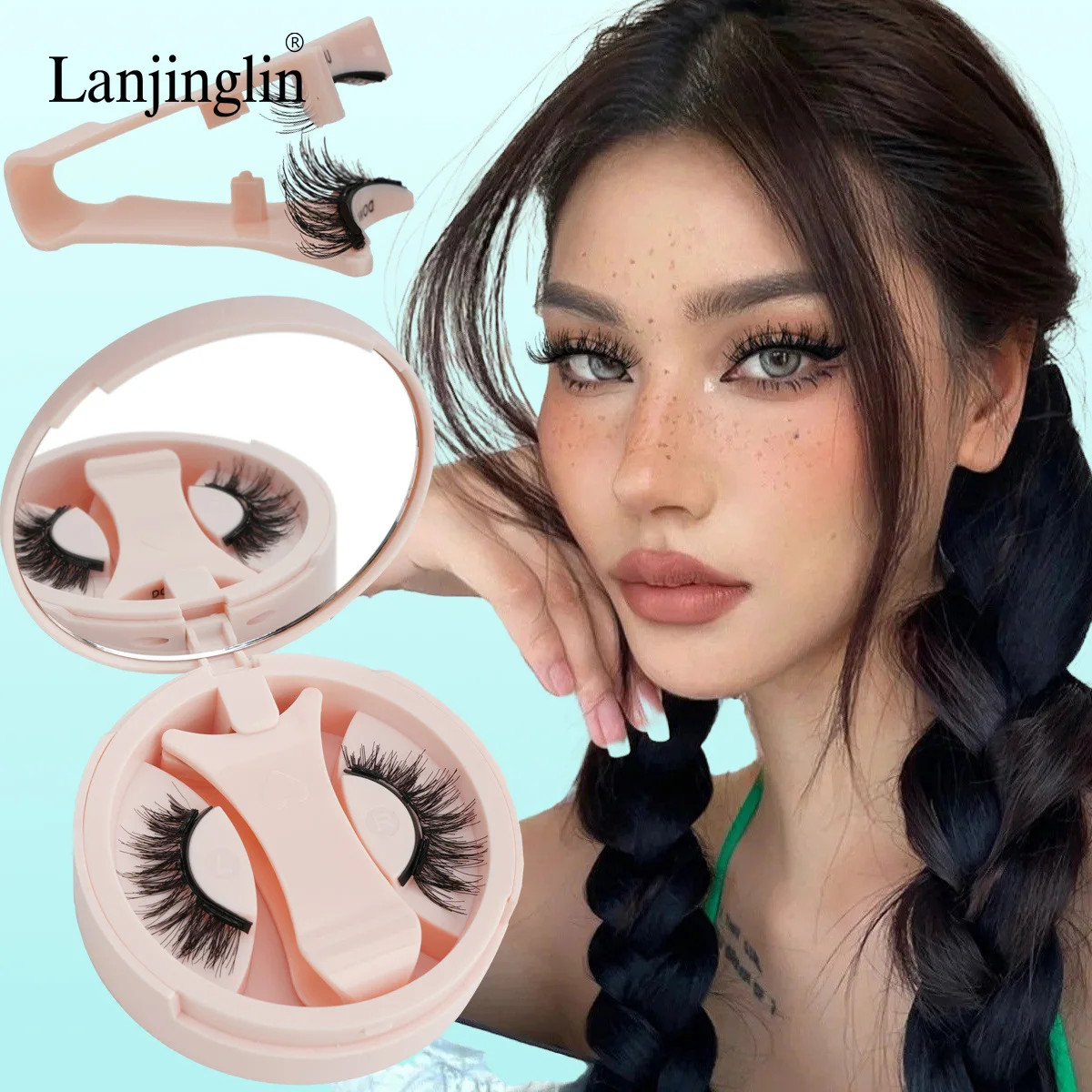 Magnetic Eyelashes 1 Pair Handmade 3D Natural Magnetic False Eyelashe