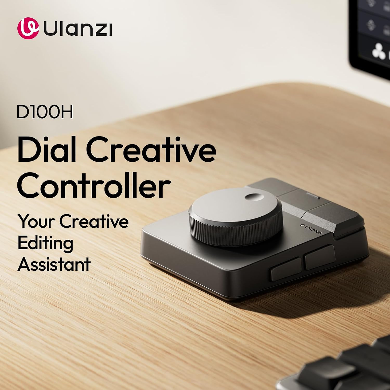 ULANZI D100H Video Editing Keyboard with Dial Knob, Wireless Bluetooth Controlle