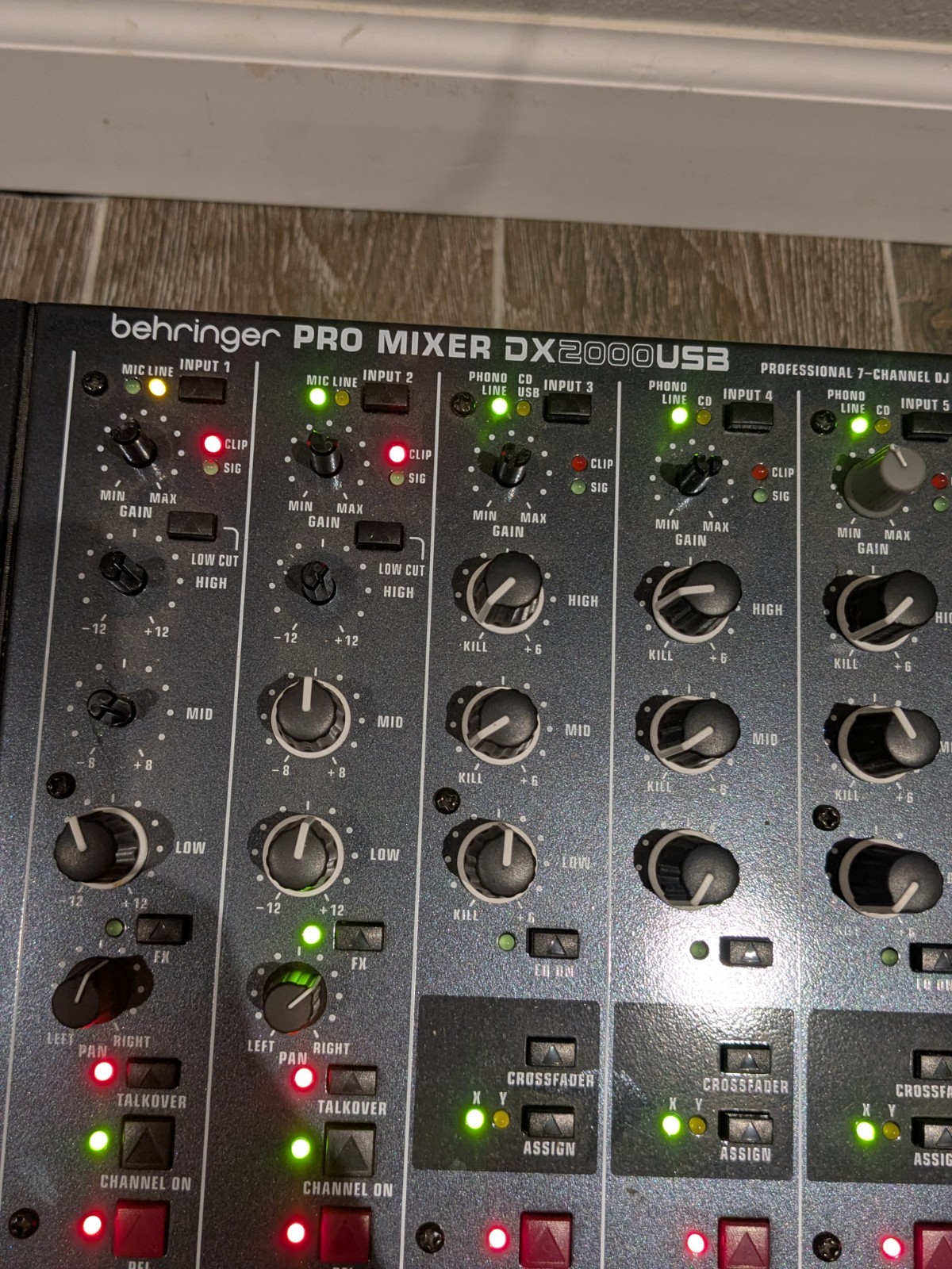 Behringer Pro Mixer DX2000USB 7-channel DJ Mixer Untested As Is 🔥🔥🔥