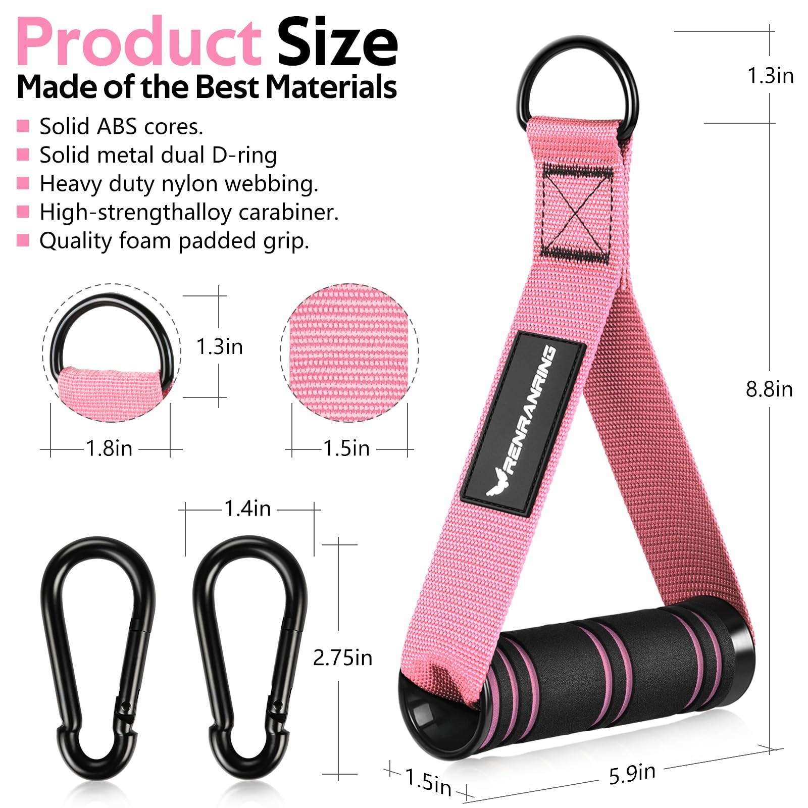 Gym Exercise Handles, Replacement Handle Attachments for Cable Machine Pulley...