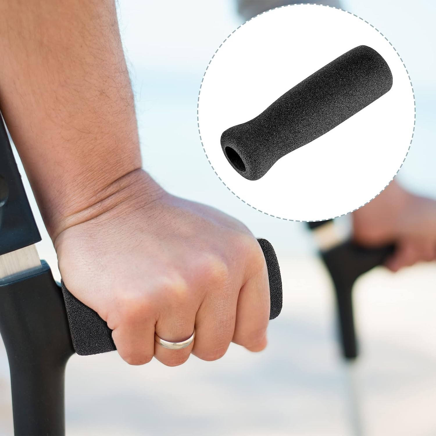 Foam Cane Handle Grip Replacement Offset Walking Stick Handle Cover