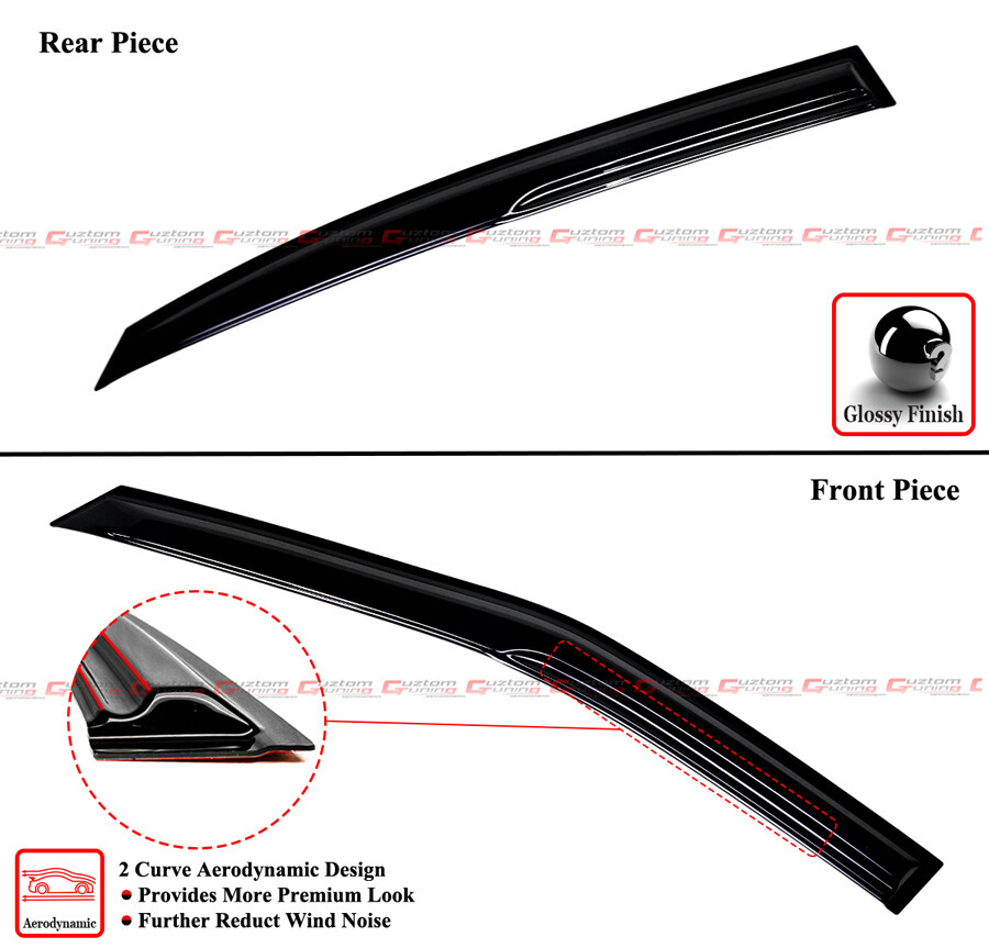 FOR 2016-23 NISSAN MAXIMA M STYLE 3D WAVY JDM WINDOW VISOR RAIN GUARD DEFLECTOR
